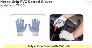 cotton pvc dotted industial gloves